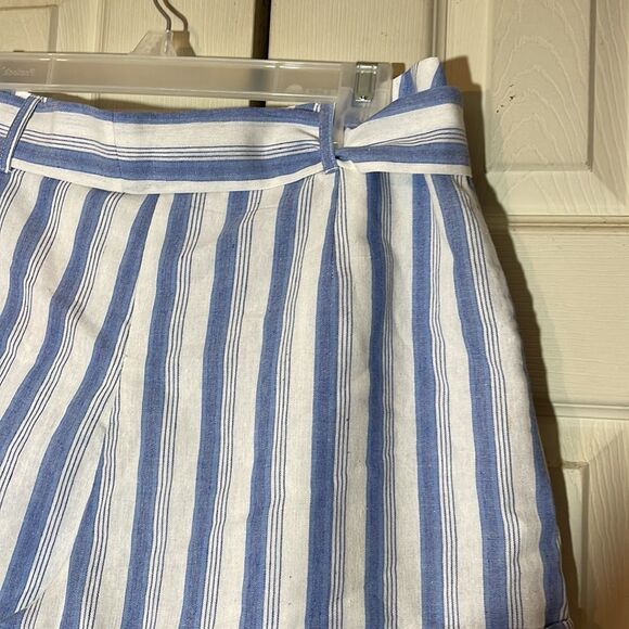 Umgee Blue and White Striped Shorts With Removable Belt Size Large L NWT - Picture 11 of 16